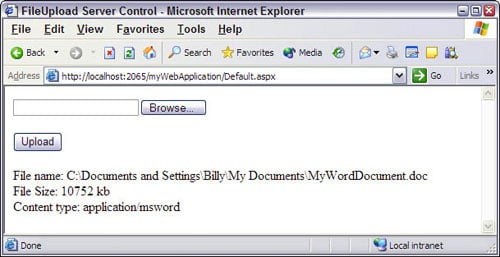 ASP.NET 2.0 FileUpload Server Control