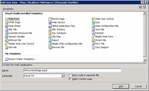 New Files and Folders in ASP.NET 2.0