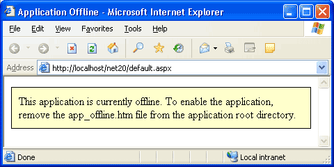 Taking an ASP.NET 2.0 Application Offline