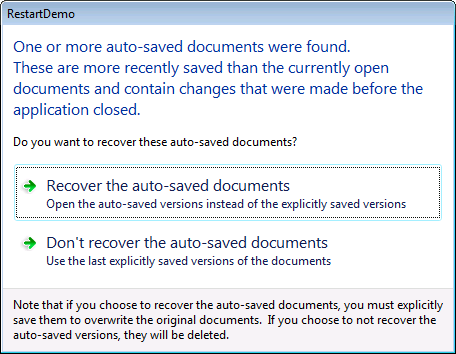 Customizing MFC Document Recovery