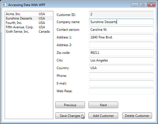 Accessing Business Data in WPF Applications