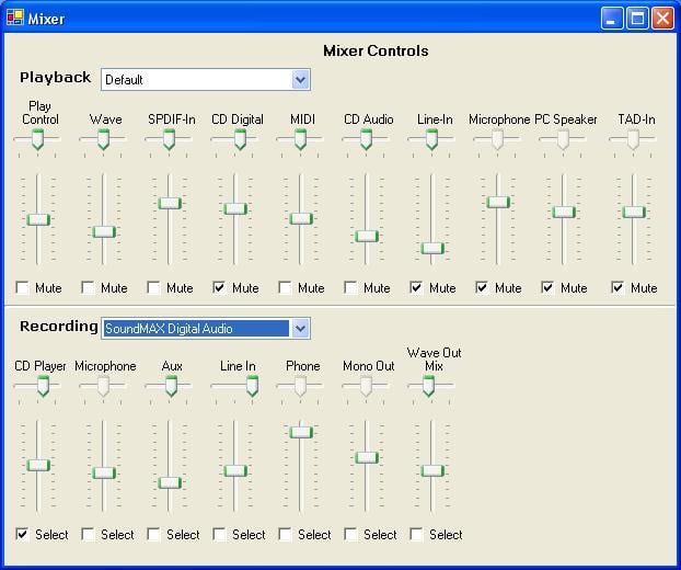 Windows Mixer Control in C#