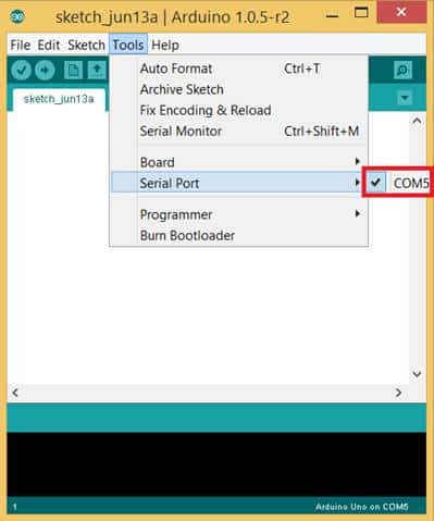 Serial Port Menu