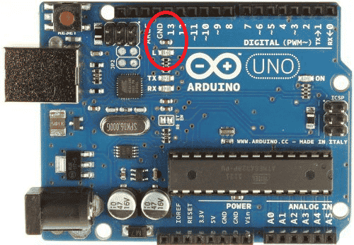 Pin 13 on the Arduino board