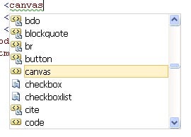 Intellisense for new HTML5 tags