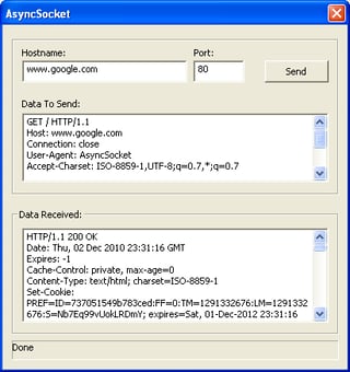 Asynchronous (nonblocking) Client Socket WCrapper Class Without MFC