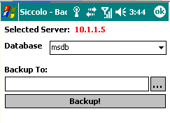 Web Service Method to Back Up a Database from a Mobile Device