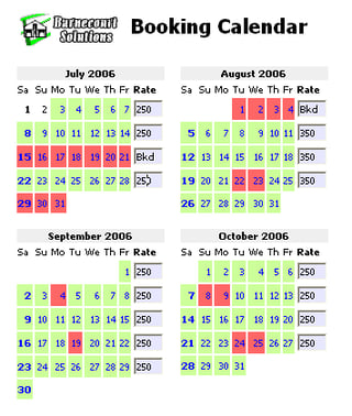 ASP.NET Booking Calendar User Control