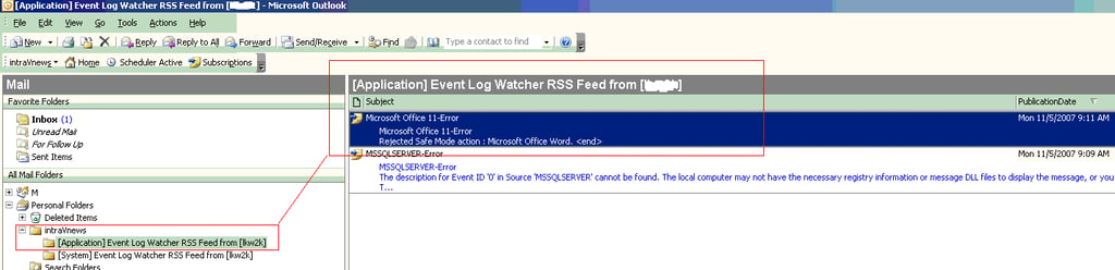 Build a Windows Event Log Watcher Service Process to Export Event Log Entries as an RSS Feed
