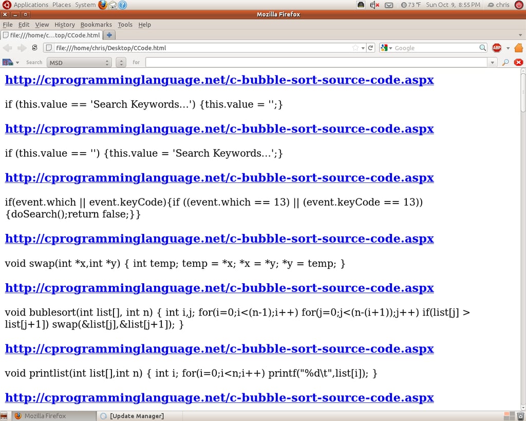 Creating Your Own Search Engine for C/C++ Code Samples