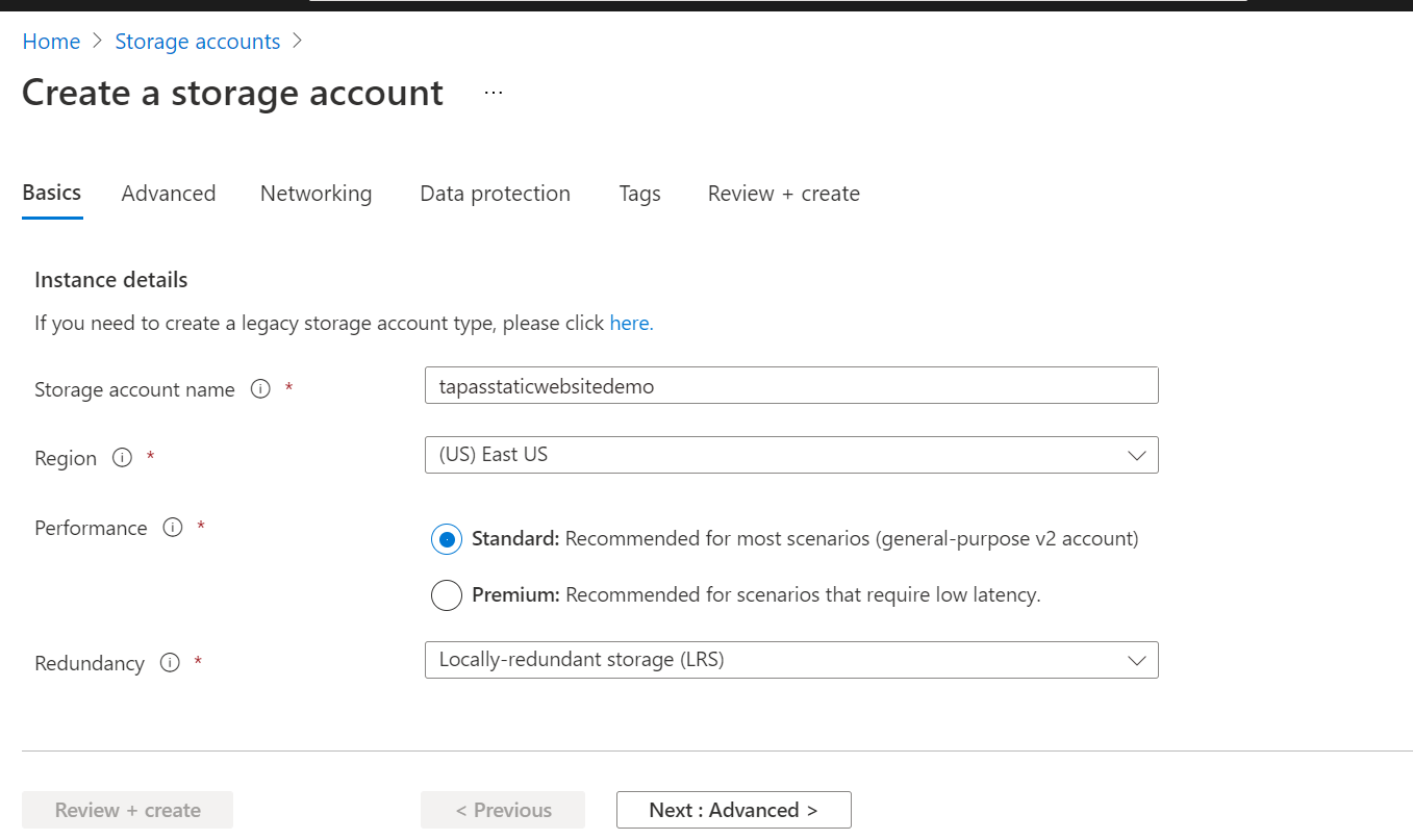 Hosting Storage Accounts in Azure