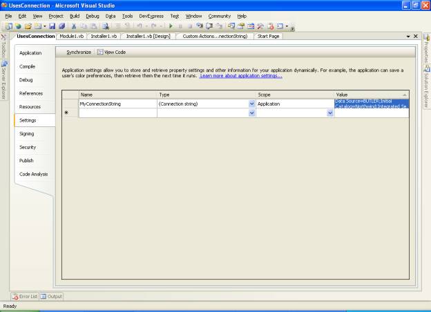 Implementing a Custom ConnectionString Installer for Setup