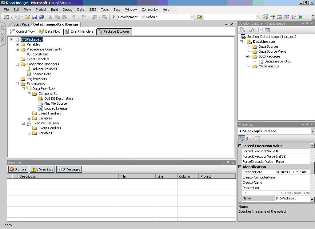 Using the SQL Server 2005 Integration Services Class Library
