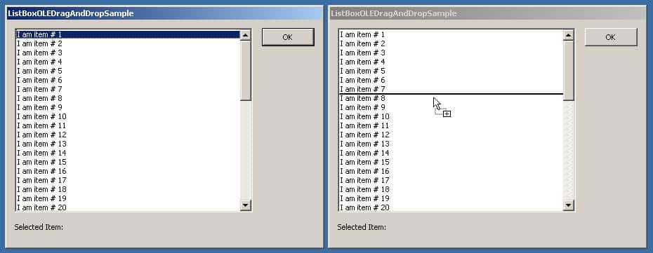 Drag and Drop ListBox Items Using OLE