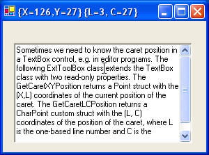 Retrieve the Caret Position by Using an Extended TextBox Class
