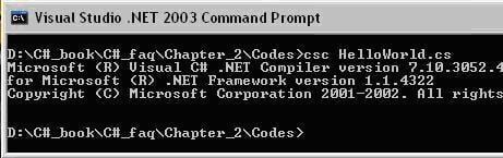 C# FAQ 2.3 – How do I build a C# application using Command Line Compilers?