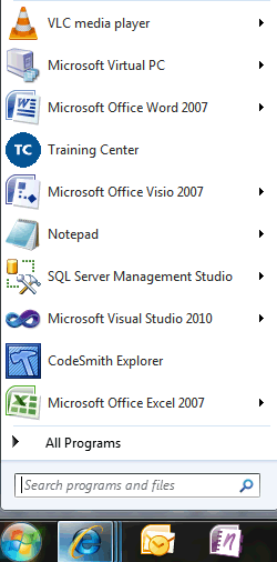 Windows Start Menu at 120DPI