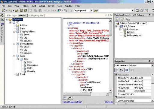 Publishing Schema as Web Service in BizTalk 2004