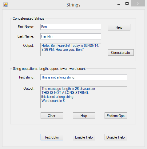 Introduction to C# with Windows Forms: String Operations