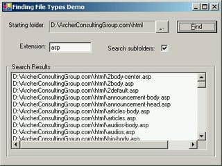 Managed Extensions: Finding Files by Extension