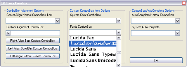 Extending the ComboBox with C#