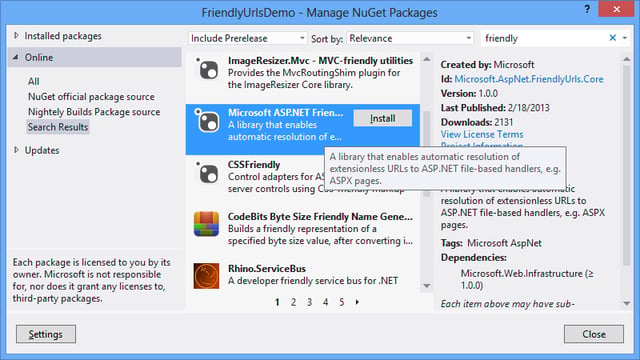 Using Friendly URLs in ASP.NET Web Forms