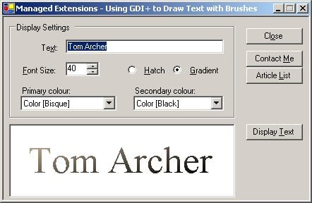 Managed Extensions: Using GDI+ Brushes to Draw Text