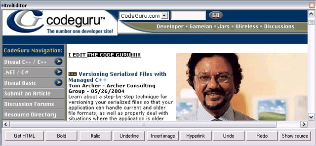 HTML Editor for VC++ 6.0