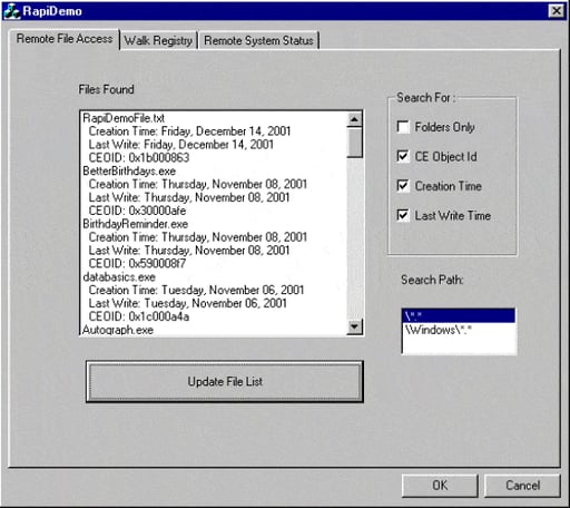Using RAPI to Find Remote Files