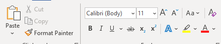 Microsoft Word Toolbar