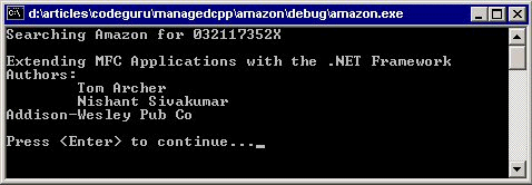 Managed Extensions Example That Calls the Amazon Web Service