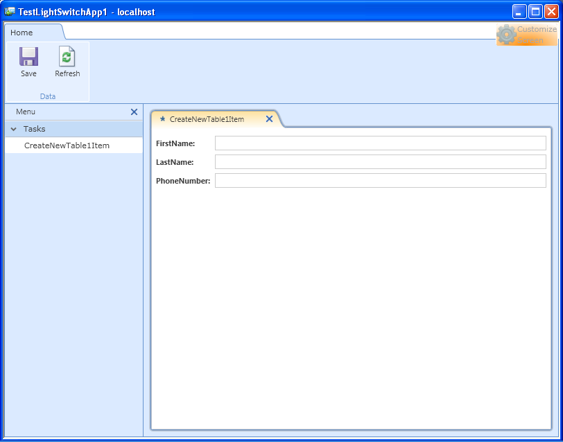 Running a Visual Studio Microsoft LightSwitch Application