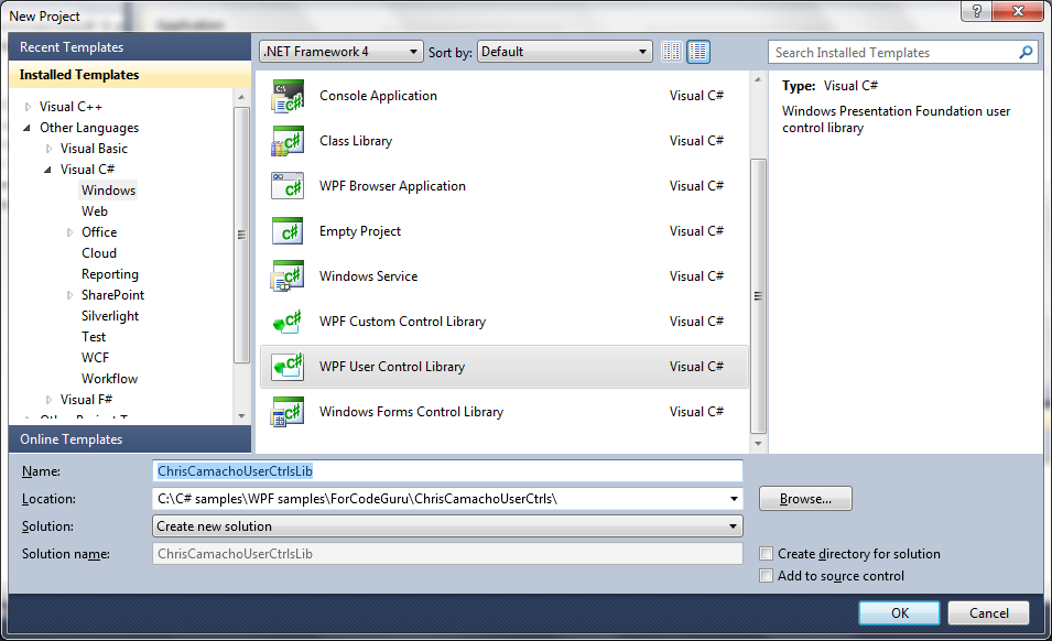 Applying Themes to User Controls and Packaging Them in a Separate Library/.dll in C#, WPF & XAML with .NET Framework 4.0