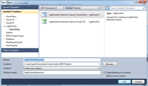 Building LightSwitch Extensions Part 1