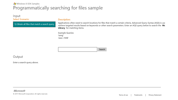 A Quick Look at the Windows 8 Metro Code Samples
