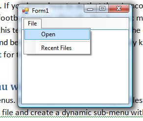 Creating a Most Recents Menu Item with the MenuStrip