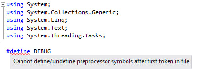 Using Preprocessor Directives in C# | CodeGuru