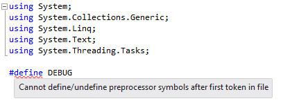 Using Preprocessor Directives in C#