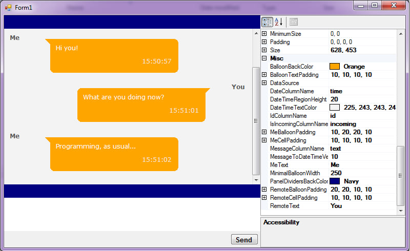 Chat Conversation balloon control | CodeGuru