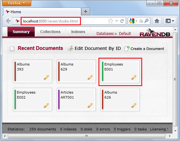 RavenDB Web Interface