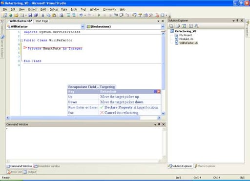 Refactoring VB in Visual Studio 2005