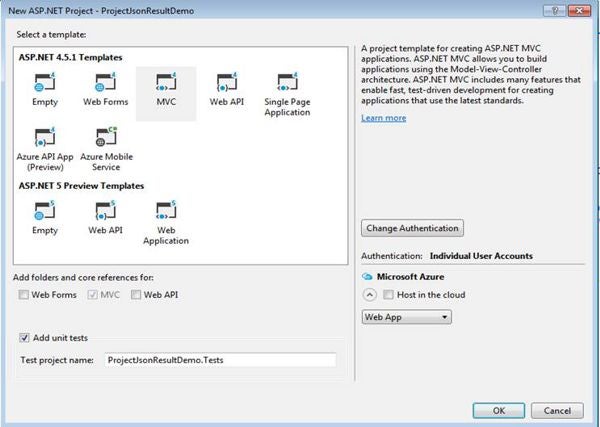 New MVC Application Template