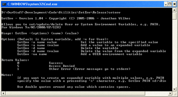 Setting a System Environment Variable