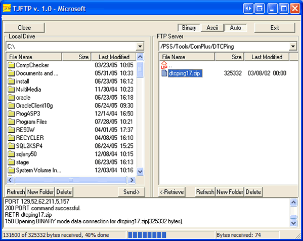 TJFTP: A Visual C++ FTP Client