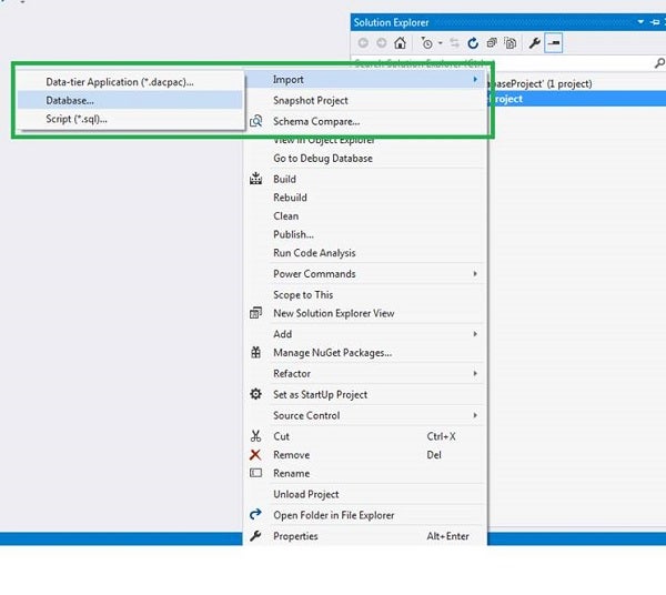 Import a SQL Database