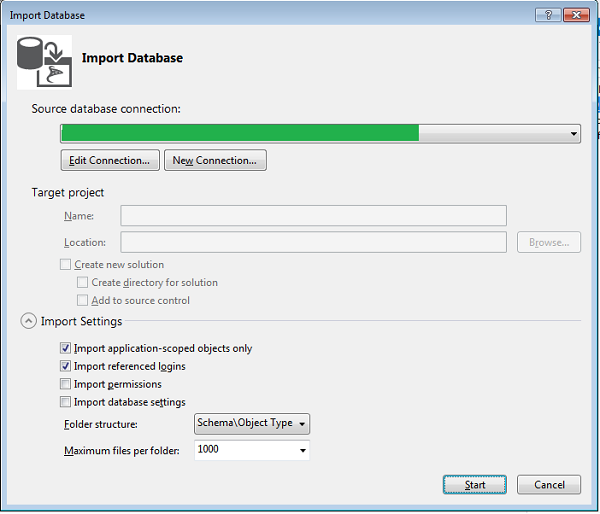 Select database connection source