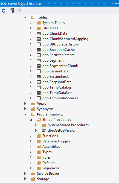 SQL server database objects