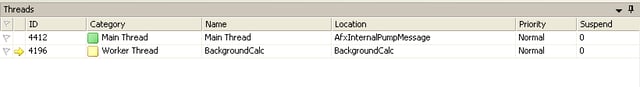 Visual C++ Thread Debugging
