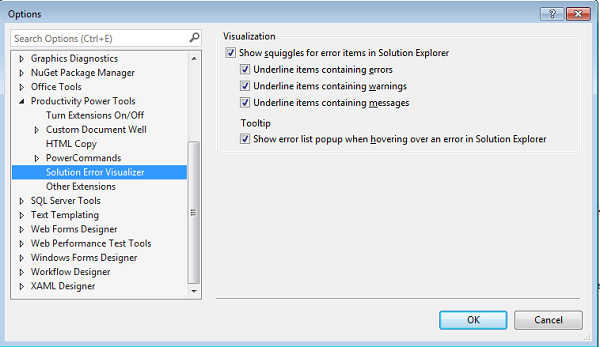 Solution Error Visualizer Configuration