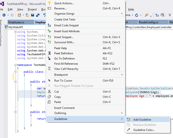 Add Column Guidelines